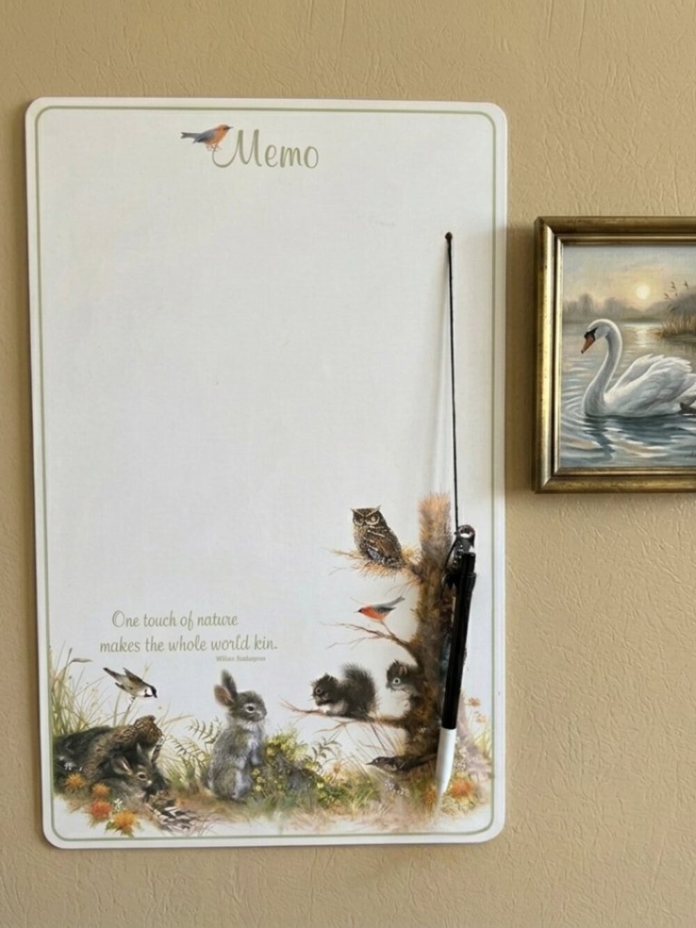 Vintage Sealed Dry Erase Memo Board – Bright Crest Forest Animal Whiteboard, New